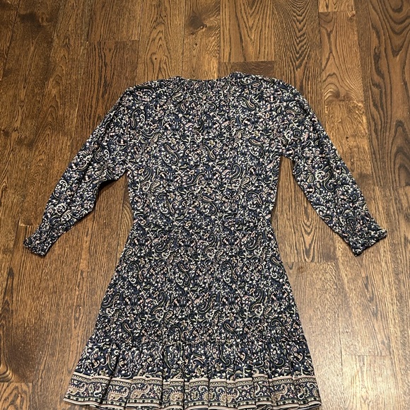 Veronica Beard Navy Paisley 3/4 Sleeve Dress - Picture 11 of 12